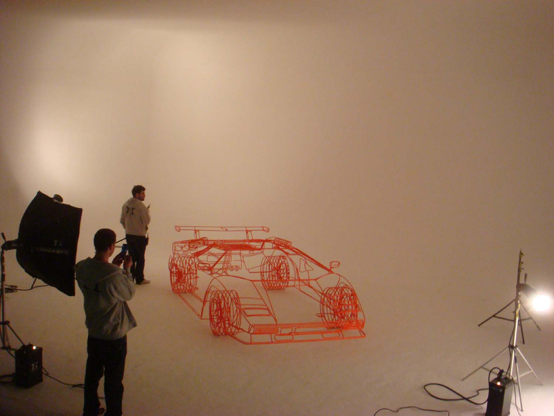 Illustration for article titled Artist Creates Wireframe Lamborghini Countach